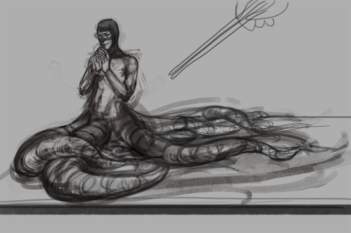 lithefider:  zer03908:  Tentaspy WIP TENTASPIES ARE SO MUCH FUN TO DRAW especially the tentacle part…  I wanna make them look juicy and delicious LMAO 키님ㅋㅋㅋㅋㅋㅋㅋ텐타스파이 낙지 우걱우걱 초장에 찍어먹긔 ㅠㅠ 배고파