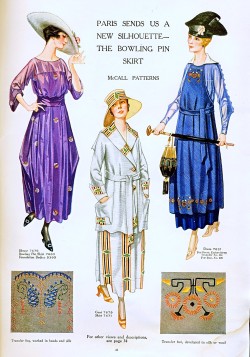 oldrags:  Day dresses, jacket and fashionable motifs, 1917 US,