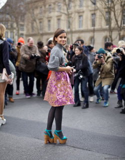fashion-streetstyle:  On the streets….Miroslava Duma, Paris