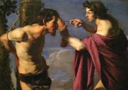 brazenswing:  Bartolomeo Manfredi: Apollo and Marsyas, 1616–1620.