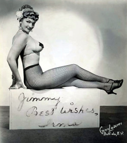  Irma The Body An early promotional photo.. Here, signed: “Jimmy