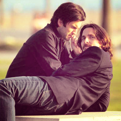 weaslee:   Christian Bale & Wes Bentley Candids At Santa