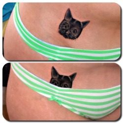 fuckyeahtattoos:  My second tattoo. My peek-a-boo kitty! (^-^)