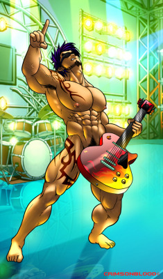 thecrimsonblood:  :D My New Drawing, The naked rock star!!!This