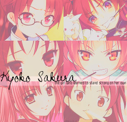 camellia-blossom:  Characters that change lives ● Kyoko Sakura