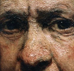 Detail in Self Portrait 1659 by Rembrandt. The Nonist posted