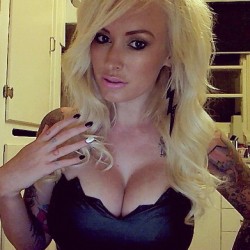 ashleeadams:  Oh #blonde #tattoos #model #me #stripper #dress