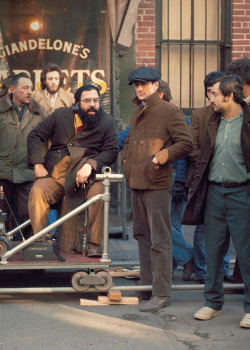  Robert De Niro and Francis Ford Coppola on set on The Godafther