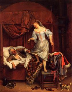 artandopinion:  Couple in a Bedroom 1668 - 1670 Jan Steen 