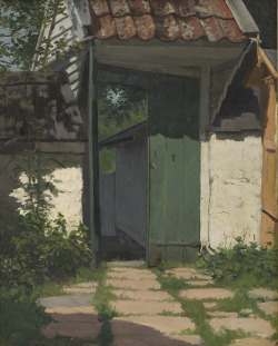 poboh:  Courtyards with port, Hans Dahl. Norwegian (1849 - 1937)