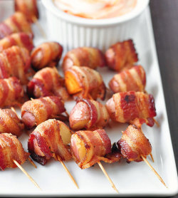 the-absolute-best-posts:  gastrogirl: bacon-wrapped potato bites