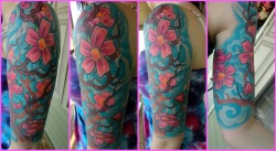 fuckyeahtattoos:  This is my cherry blossom half sleeve done