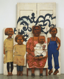 modernart1945-1980:  Marisol. The Family. painted wood and other