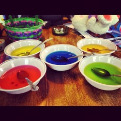 Egg colouring. #easter #egg #colours #bright #iphoneography #like