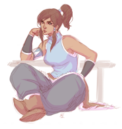 denimcatfish:  Morning doodle… Korra you is a BAMF.  still