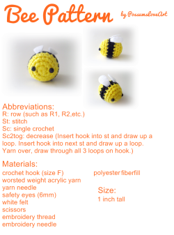 possumsloveart:  Hooray! I’ve got the bee pattern here for