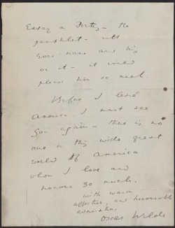 awritersruminations:  Oscar Wilde’s Letter to Walt Whitman