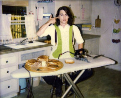  Johnny Depp making grilled cheese sandwiches with an iron. 
