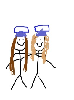 Jessica drew this for me. Dawe <3 its us at graduation :3