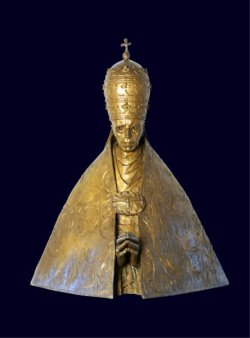 Francesco Messina, busto in bronzo di Pio XII con tiara in capo
