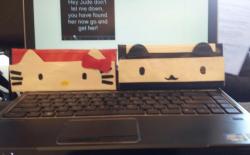 Hello Kitty and Panda duck tape wallet