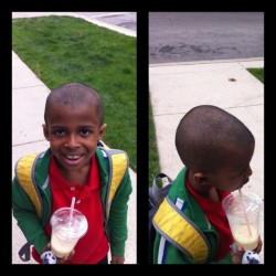 Amin decided it was time for him to get a hair cut. #haircut