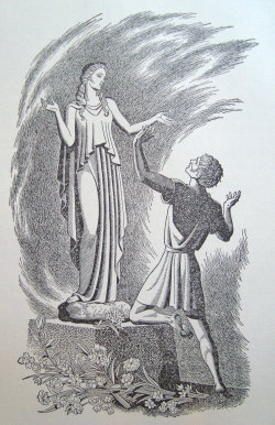 Illustration of Pygmalion and Galatea from Bullfinch’s