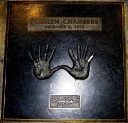 Marilyn’s hand prints outside Larry Flynt’s Hustler