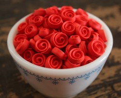 bakeddd:  how to make ribbon roses click here for tutorial 