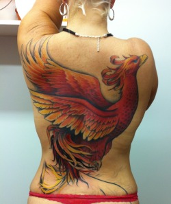 fuckyeahtattoos:  My Phoenix is fierce, strong, determined, and