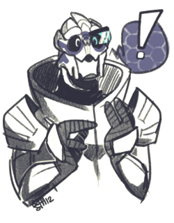t-block:  I can’t believe I’ve drawn Garrus only once before