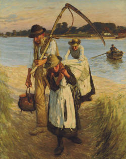 poboh:  Travelling Harvesters, Henry H. La Thangue. English Realist