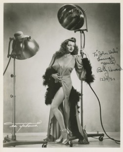 burlyqnell:  Betty Howard    aka. “The Girl Who Has Everything”.. Vintage 50’s-era promo photo personalized: “To John Hulse — Teasingly yours, Betty Howard &ndash; 12/14/&lsquo;50 &ldquo;