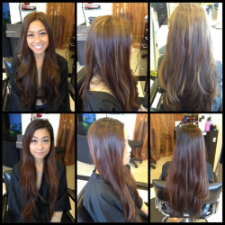 cutzbycharesse:  LEANNE. color touch-up   partial foil   trim (Top, AFTER; Bottom, before) I was so excited to see Leanne today :) She’s a client who followed me from Beauty Works. I was only cutting her hair there, &amp; she was getting her color done