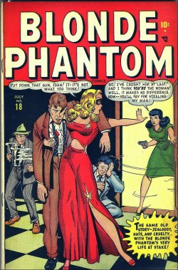 vitazur:  Blonde Phantom #18, July 1948. Cover art by Syd Shores.