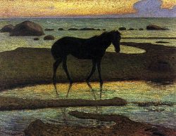 maxwellbul:    Horse by the shore, summer night by Nils Kreuger