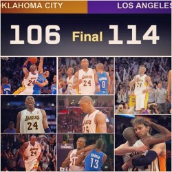 j0hnnylici0us:  Lakers defeated the OKC Thunder in double-overtime