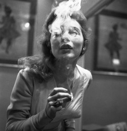 historiful:  Blowing smoke - actress Janet Leigh (1927-2004),