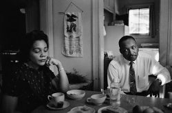  In this photograph, Coretta is upset with her husband, who had