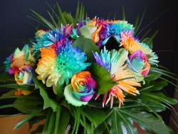 thepinkkeyboard:  Happy Colors Rainbow Bouquet by ~HappyRoses