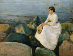 peira:Edvard Munch:  Summer Night. Inger at the Beach (1889)