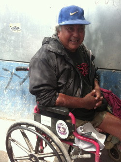 Tijuana. Waiting in line to cross the border. Met Benjamin, gave