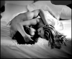 deepestdesires:  Snuggled together. Your hand running through