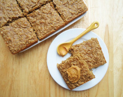 imperfectatbest:  Peanut Butter Banana Oatmeal Squares Ingredients: