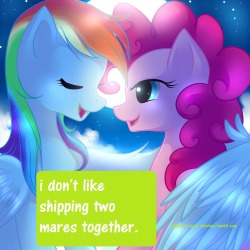 twilightsparklesharem:  babysealburritos:  Shipping two mares