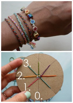 rainbowsandunicornscrafts:  DIY Woven Friendship Bracelet Using