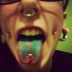 alyssaswoon:  blue snake tongue heheh  (Taken with instagram)