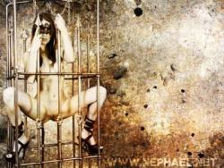 #NSFW un autre wallpaper #hot et #sexy, pour mes abonnÃ©s, nue dans une cage SM Ã  tÃ©lÃ©charger sur mon site http://www.nephael.net