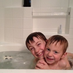 My boys taking a bath tonight ❤ (Taken with instagram)