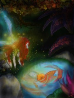 illustratosphere:   “The Fairy and the Gold Fish” by tessieart28